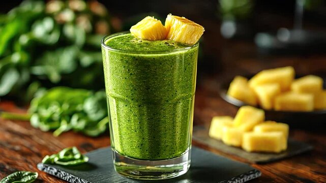Fresh Green Smoothie With Pineapple