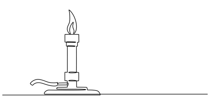 single line drawing of bunsen burner clip art preview