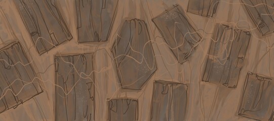 Abstract image for printing. Picture for modern interiors. The picture is painted by hand on a tablet. © neurostructure