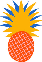 Flat Pineapple Colorful Summer Tropical Beach Holiday Vacation Elements and Travel Object