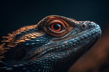 Fototapeta premium Closeup of a lizard eye with detailed skin texture