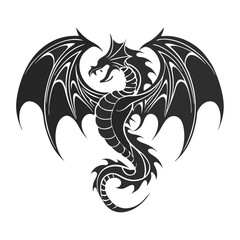 Majestic Dragon Emblem Fierce Guardian with Spreading Wings a Symbol of Strength Power and Mystical Realms Mythical Creature