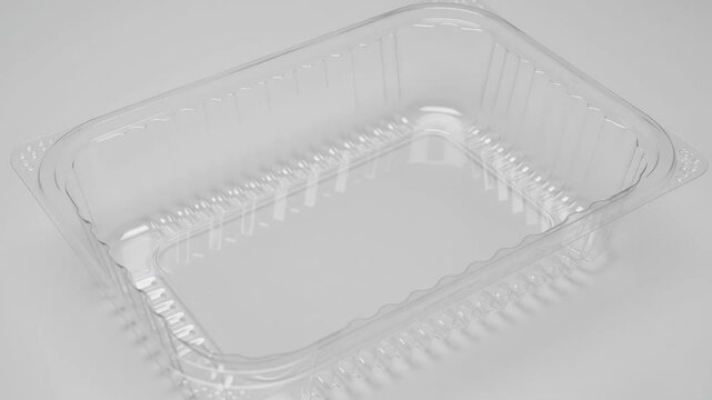 Stacked white styrofoam to-go food container on plain background