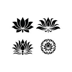 A vector illustration featuring a black silhouette of a lily.