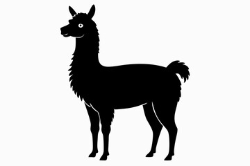 alpaca sihouette black vector