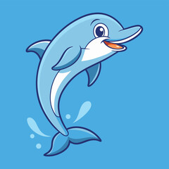 Naklejka premium Dolphin jumps high out of water playful ocean mammal splash