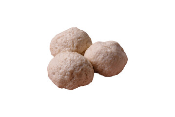 Chicken meatballs, cutlets steamed with salt and spices, a healthy meal