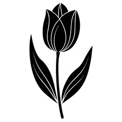 set of black and white flowers