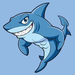 Naklejka premium Hammerhead shark swims unique t shaped head ocean powerful predator
