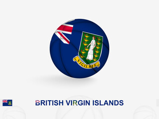 Obraz premium British Virgin Islands Basketball Concept with National Flag Design.