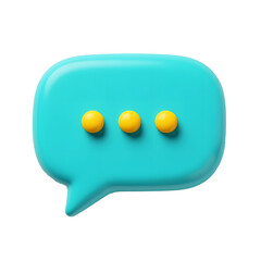 3D message icon in blue bubble with three dots, online communication, and social interaction, 3d illustration. Generated by Ai.
