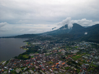 Breathtaking Summer Bali Drone View at Candikuning and Tranquil Mountain Scenery