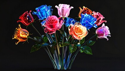 Fototapeta premium bouquet of colorful tulips