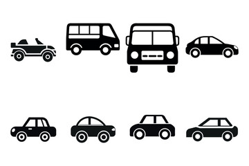 Vector Illustration of Various Vehicle car Icons