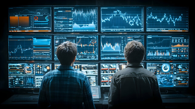 Analyzing Financial Data on Multiple Screens in a Control Room