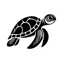 Obraz premium Elegant sea turtle illustration in tribal-inspired line style, perfect for wildlife-themed branding.