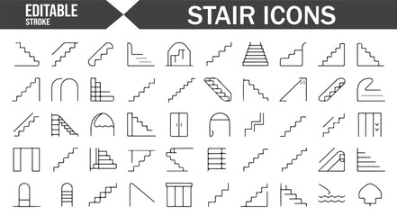 Staircase Icon Set for Architectural Design Projects