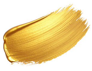 Goldener Pinselstrich isoliert auf weißen Hintergrund 