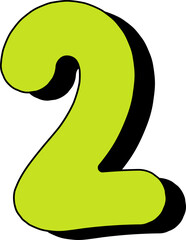 Lime Green Puffy Numbers and Letters