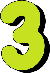 Lime Green Puffy Numbers and Letters