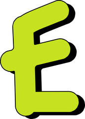 Lime Green Puffy Numbers and Letters