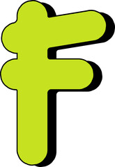 Lime Green Puffy Numbers and Letters