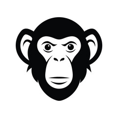 a vector illustration of chimpanzee head on white background