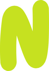 Lime Green Puffy Numbers and Letters