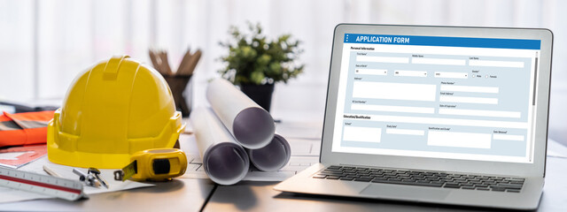 Online application form for brisk registration on the internet website