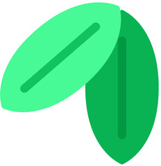 Overlapping Green Leaves – Minimal Nature Eco Icon