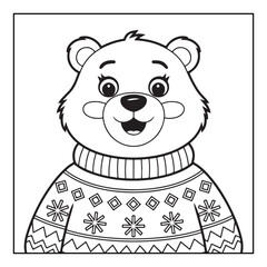 Christmas, black and white christmas coloring pages, christmas coloring book, holiday, bold and easy cute christmas coloring pages, line art, illustration, coloring book, coloring pages