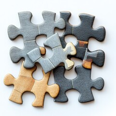 Fototapeta premium A group of wooden puzzles