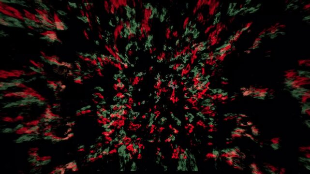 Red splatter moves on black. Abstract red texture animation background. Grunge red texture