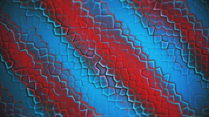 Bright blue and red shapes intermingle to form an intricate abstract pattern, showcasing a vibrant interplay of colors that captivates the eye. - Powered by Adobe