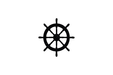 Obraz premium marine-steering-wheel-silhouette-for-logo-hand-dra.eps