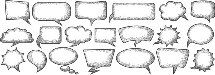 Hand drawn speech bubbles sketch