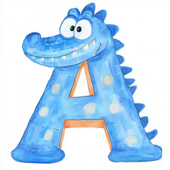alphabet letter A with an alligator head 