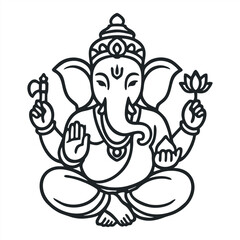 Ganesh black and white Ganesha or Vinayaka Chavithi or Vinayagar Chaturthi Ganesha Ganapati Ganesh.