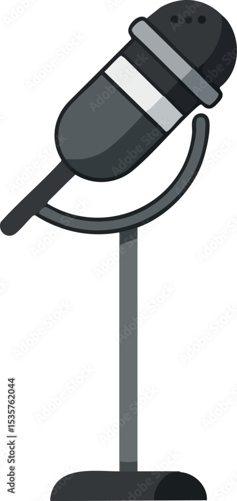 Poster retro style microphone with stand vector illustration design