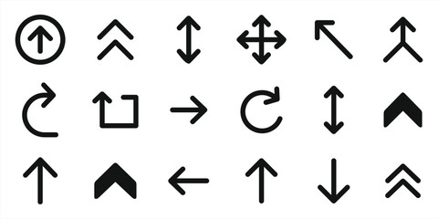 Line Arrow vector icon set 