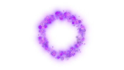 Purple Starburst Magic Ring with Glow on Transparent Background