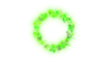 Green Pixel Energy Circle with Alpha Transparency