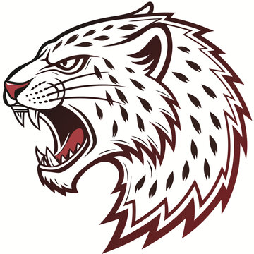 Angry snow leopard head graphic