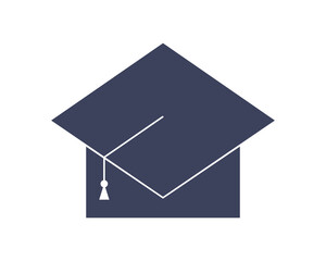 graduational square dark blue cap isolated on white background.
bachelor hat as a symbol of Education, study for master degree, learning, knowledge Flat vector illustration