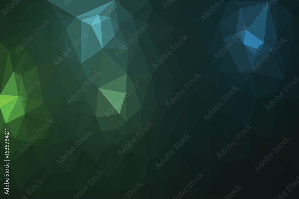 Poster abstract blue background with a geometric pattern of polygonal triangles creating a crystal mosaic d