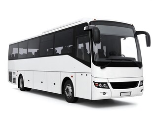 White tour bus on white background