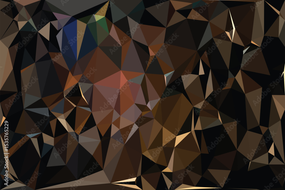 Poster abstract geometric triangle pattern: a futuristic polygonal mosaic design with colorful 3d elements,