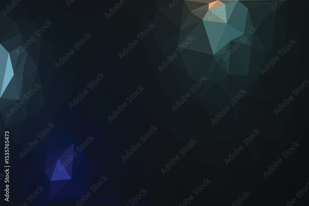Poster abstract blue background with glowing geometric patterns and flowing light waves