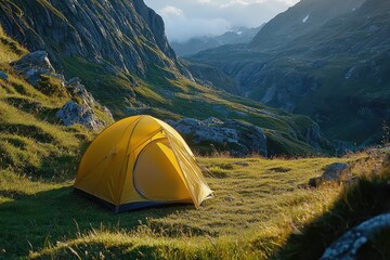 A yellow tent