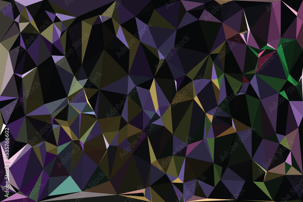 Poster seamless abstract geometric pattern featuring colorful polygon triangles for a vibrant, crystal-styl